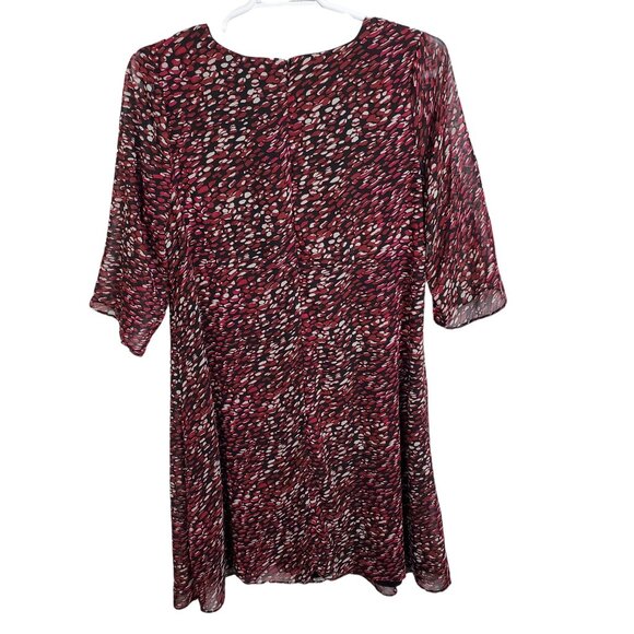 Lane Bryant Size 20 Dress Chiffon Faux Wrap Lined 3/4 Sleeve Flowy Lined Midi - Picture 3 of 10